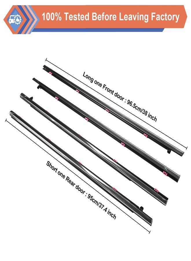 ZONFANT 4 Pcs Car Outer Door Window Moulding Trim Weatherstrip Seal Belt Compatible with Honda Vehicle 2013-2018 Accord, Replace#72410-T2A-A01 72450-T2A-A01 72910-T2A-A01 72950-T2A-A01 - Image 5